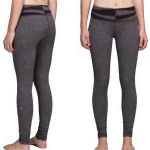 Lululemon Wunder Under Leggings Womens Size 12 Brown Chevron Gym Yoga Running